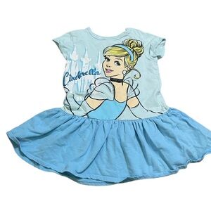 Disney Princess Girls Cinderella Graphic Shirt Dress Size 6/6X